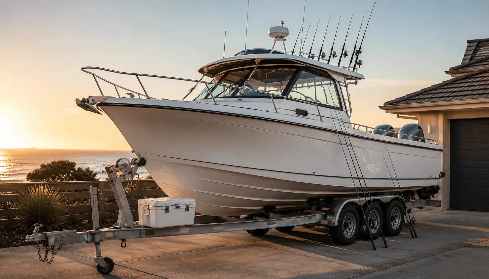 Boat on a marine trailer at an Australian boat ramp