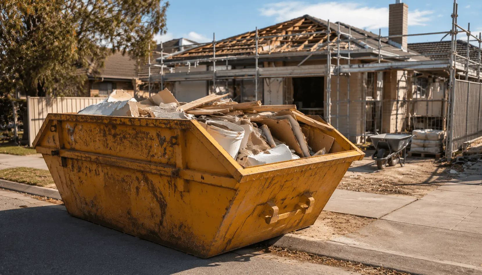 Skip bin on an Australian work site