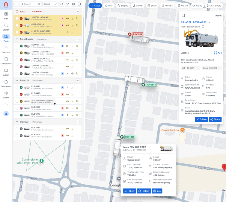 Netcorp GPS telematics platform dashboard