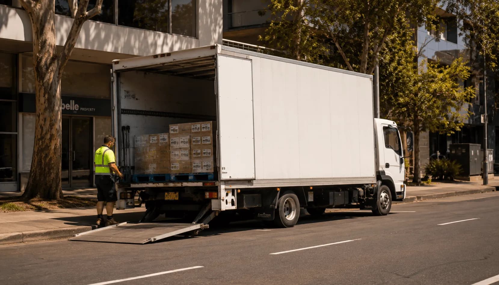 Rigid delivery truck on an Australian road