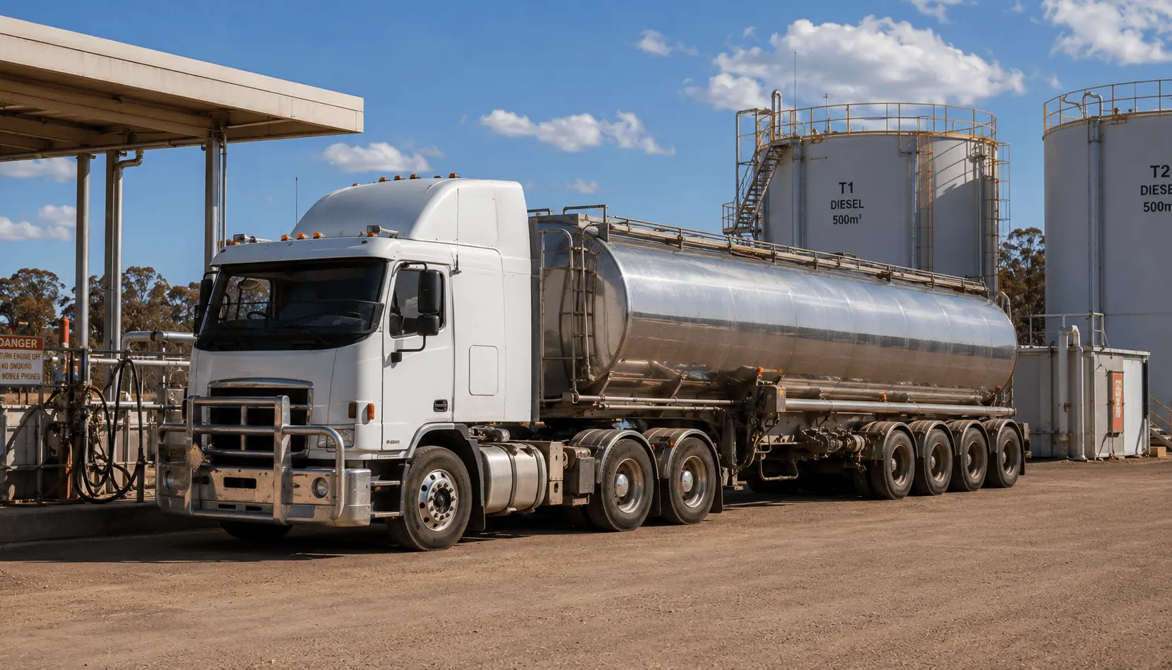 Bulk haulage tanker truck on an Australian road